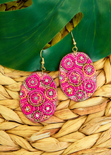 Load image into Gallery viewer, Cassie Beaded Oval Earrings
