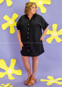 CozyCo Button Down Shirt Dress - 2 Colors