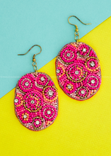 Load image into Gallery viewer, Cassie Beaded Oval Earrings
