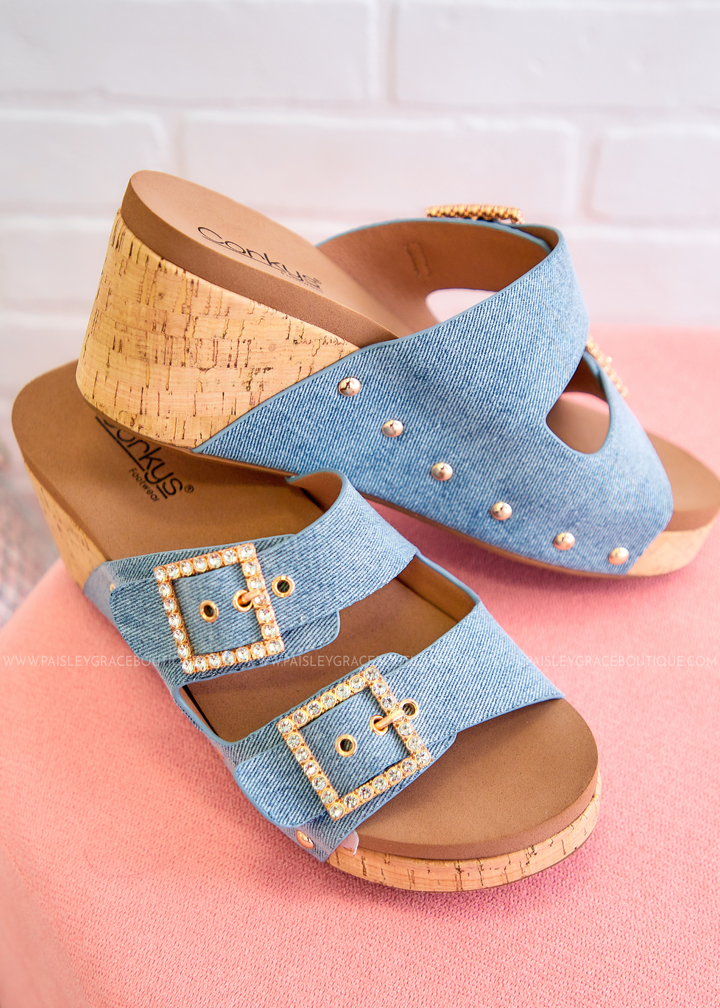 Main Squeeze Wedges by Corkys - Denim