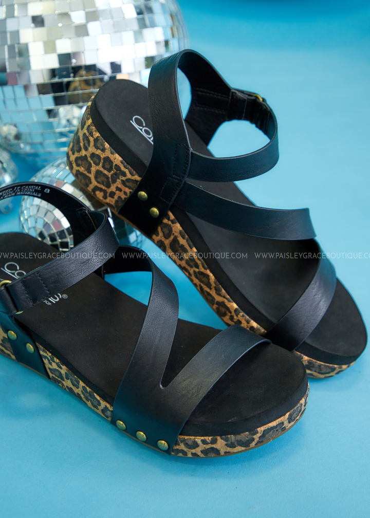 Keep It Casual Lower Wedges by Corkys - Black