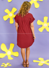 Load image into Gallery viewer, CozyCo Cinch Waist Midi Shirt Dress
