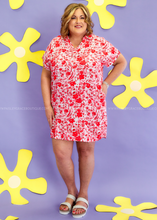 Load image into Gallery viewer, CozyCo Floral Red Print Mini Dress
