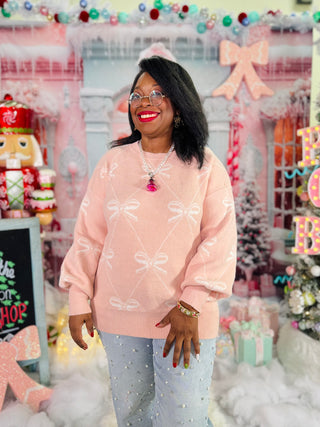 First Blush, Then Bows Sweater
