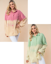 Load image into Gallery viewer, White Birch Pink OR Green Dip Dye Top
