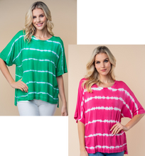 Load image into Gallery viewer, White Birch Tie-Dye Striped Top - 2 colors
