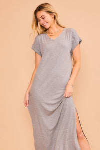 CozyCo Short Sleeve Soft Maxi Dress - 2 Colors