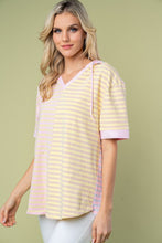 Load image into Gallery viewer, White Birch Pink &amp; Yellow Striped Top
