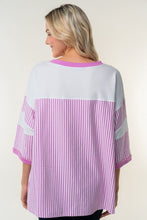 Load image into Gallery viewer, White Birch Pink Striped Knit Top
