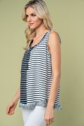 Load image into Gallery viewer, White Birch Color Blocked Striped Knit Tank Top
