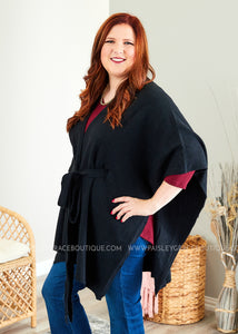 Calista Belted Poncho  - FINAL SALE  -- WS23
