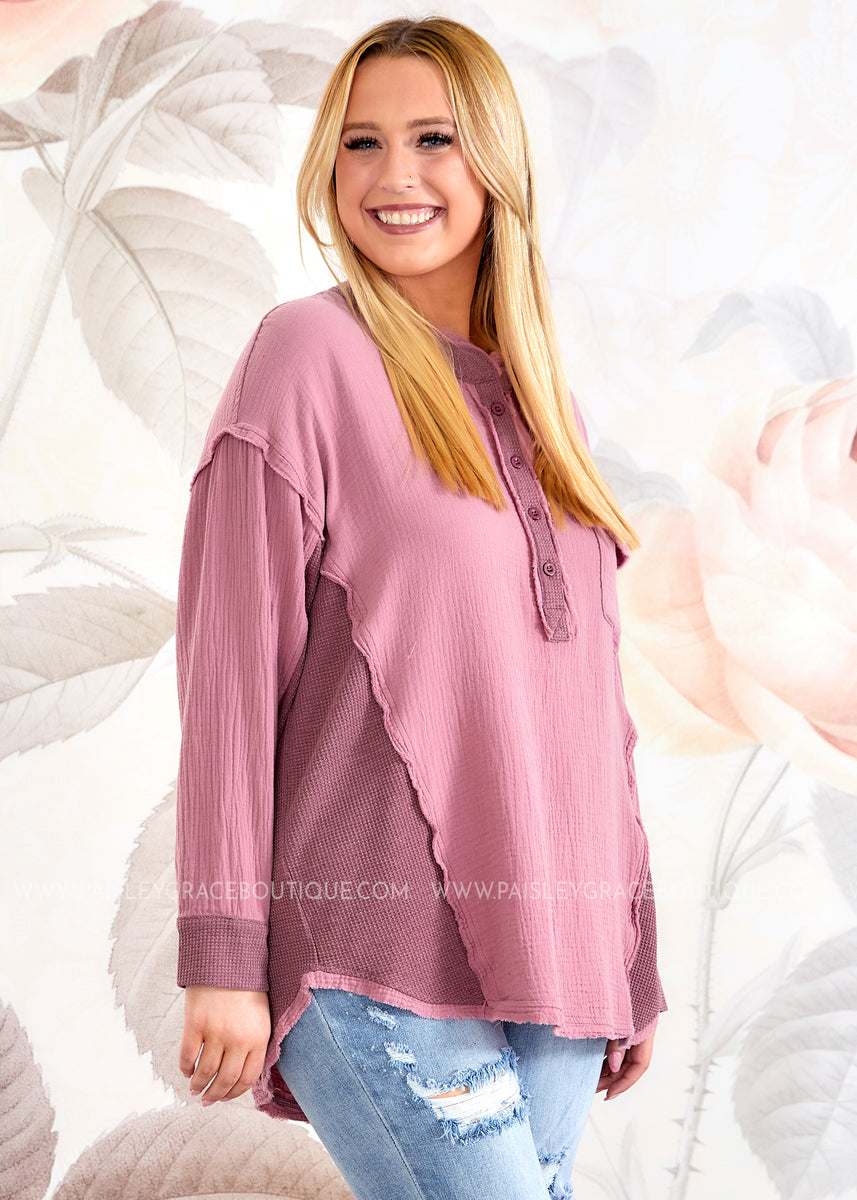 Andrea Top Mauve FINAL SALE Paisley Grace Boutique