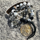 Sandra Ling Black & White Coin Bracelet - CIJ 39
