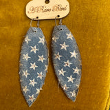 Leather All Star Fringe Crystal Earring