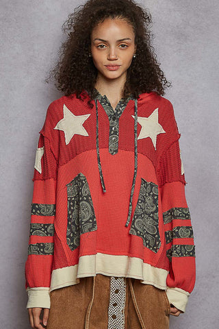 POL Balloon Sleeve Hoodie Top