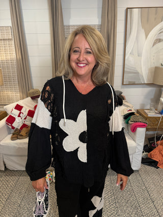 Flower Patch Oversized Hoodie Top