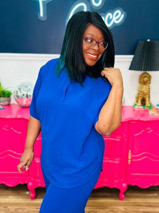 Sweet Tea Sundays Top - Royal Blue - FINAL SALE