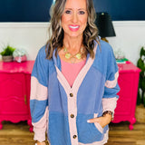Washed Colorblock Cardigan Mixed Media - LAST ONES FINAL SALE