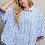 Feeling Lovely Lace Top By POL - Evening Blue