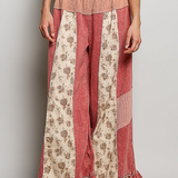 POL Ruffle Hem Patchwork Pants - PREORDER