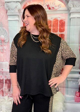 Ribbed Leopard Striped Top