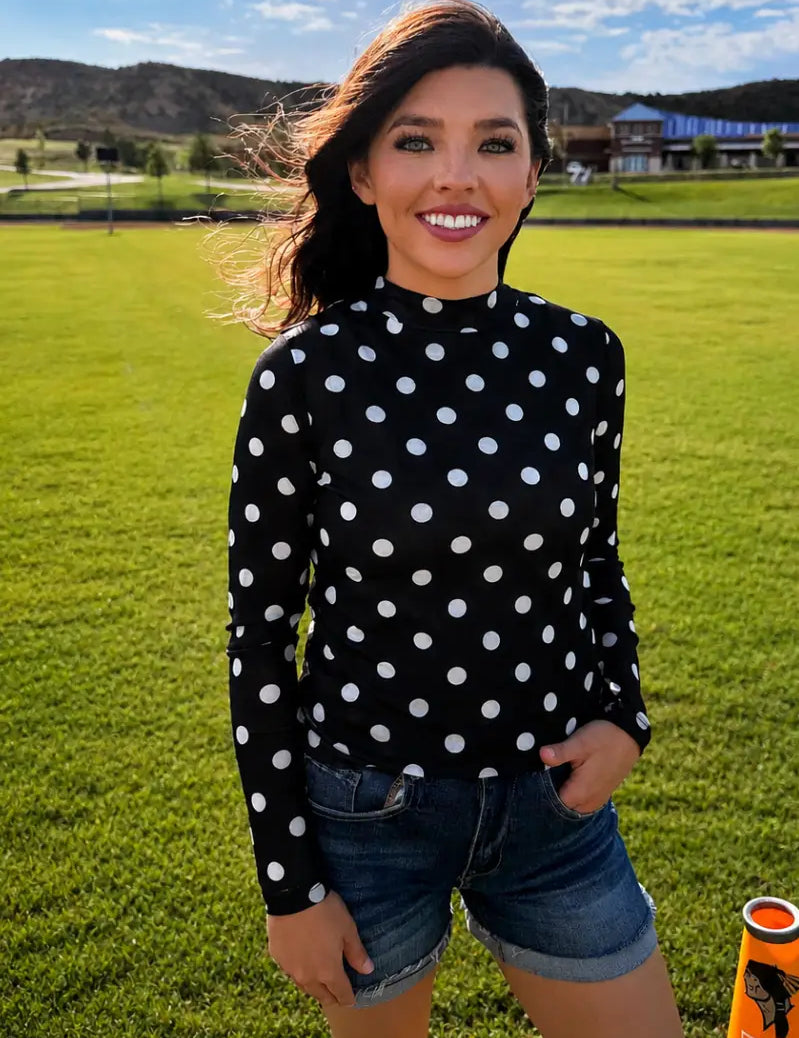 Game Day PolkaDot Mesh Top - 9 colors