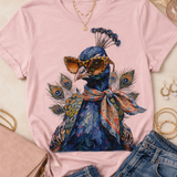 Fancy Feathers Peacock Boujee Tee