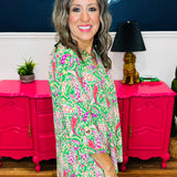 Dear Scarlett Lizzy Top - Kelly Green Paisley - FINAL SALE