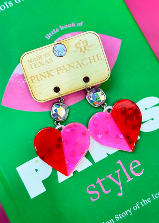 Nora Glitter Heart Earrings by Pink Panache