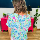 Floral Fields Top - Aqua