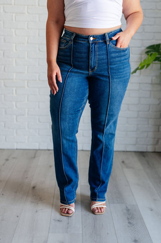 Campbell Center Seam Straight Jeans by Judy Blue