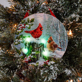 Winter Cardinals LED Ornament
