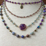 Janet Layered Multi-Wear Necklace - Purple