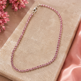 Silver & Pink Crystal Necklace