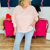 Blush French Terry High Low Hem Oversized Top - FINAL SALE