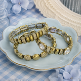 Two-Tone Crystal Stretch Bracelets - 3 Styles