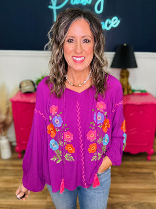 DEAL Embroidered Rayon Gauze Babydoll Tunic