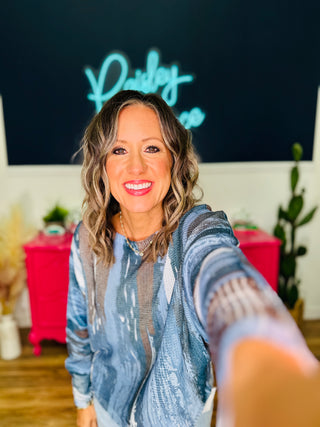 Maren Blue Abstract Top