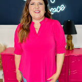 Dear Scarlett Lizzy Smocked Top - Fuchsia - FINAL SALE