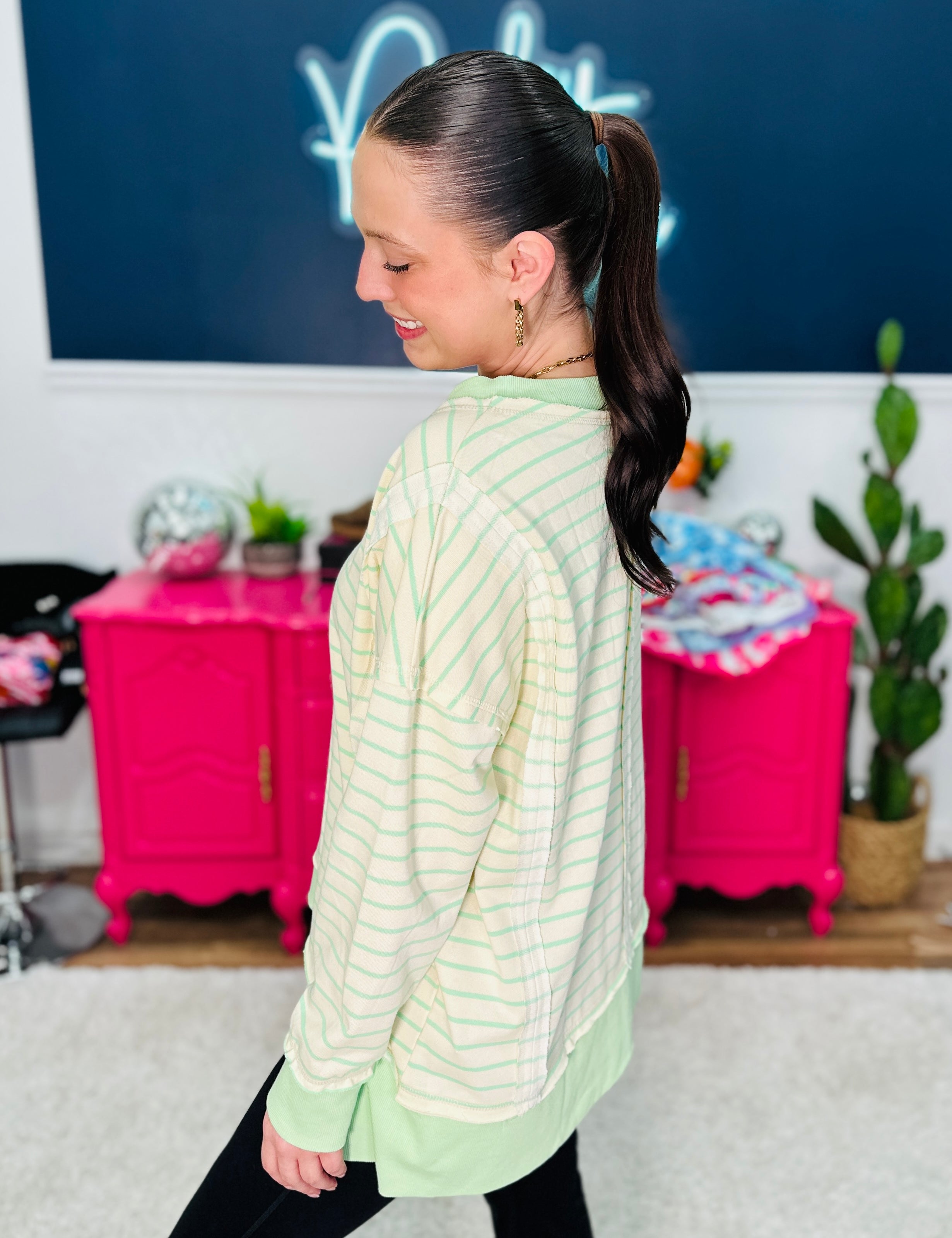 Happy Go Lucky Pullover - Lime* FINAL SALE *