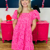 Dolly Doll Jacquard Dress - Pink
