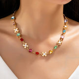 All The Luck Clover Gemstone Necklace