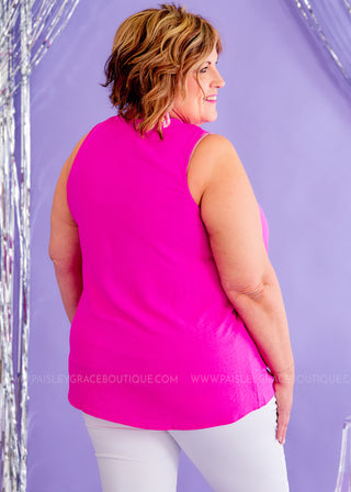 Summer Night Strolls Top - Fuchsia - LAST ONE FINAL SALE