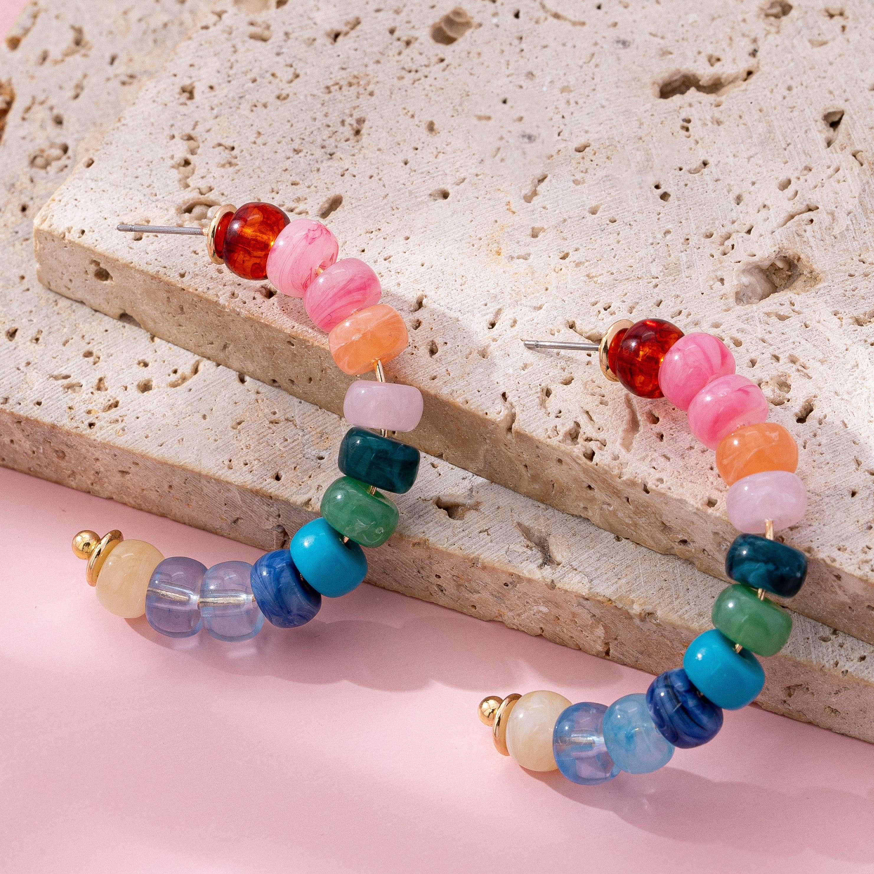 Weekend In Capri Beaded Hoop Earrings