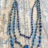 Janet Layered Multi-Wear Necklace - Blue