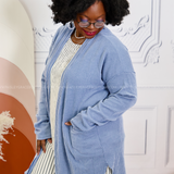 Meredith Ribbed Cardigan - Denim Vintage* FINAL SALE *