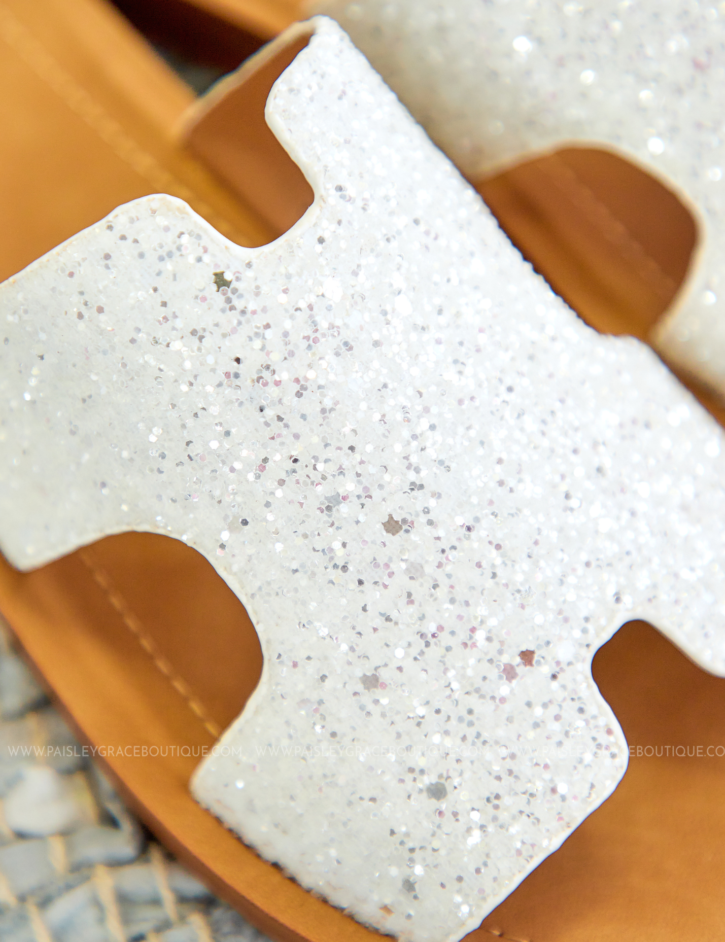 Bogalusa Sandals - White Glitter* FINAL SALE *