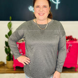 Just A Little Time Top - D Grey* LAST ONES FINAL SALE *