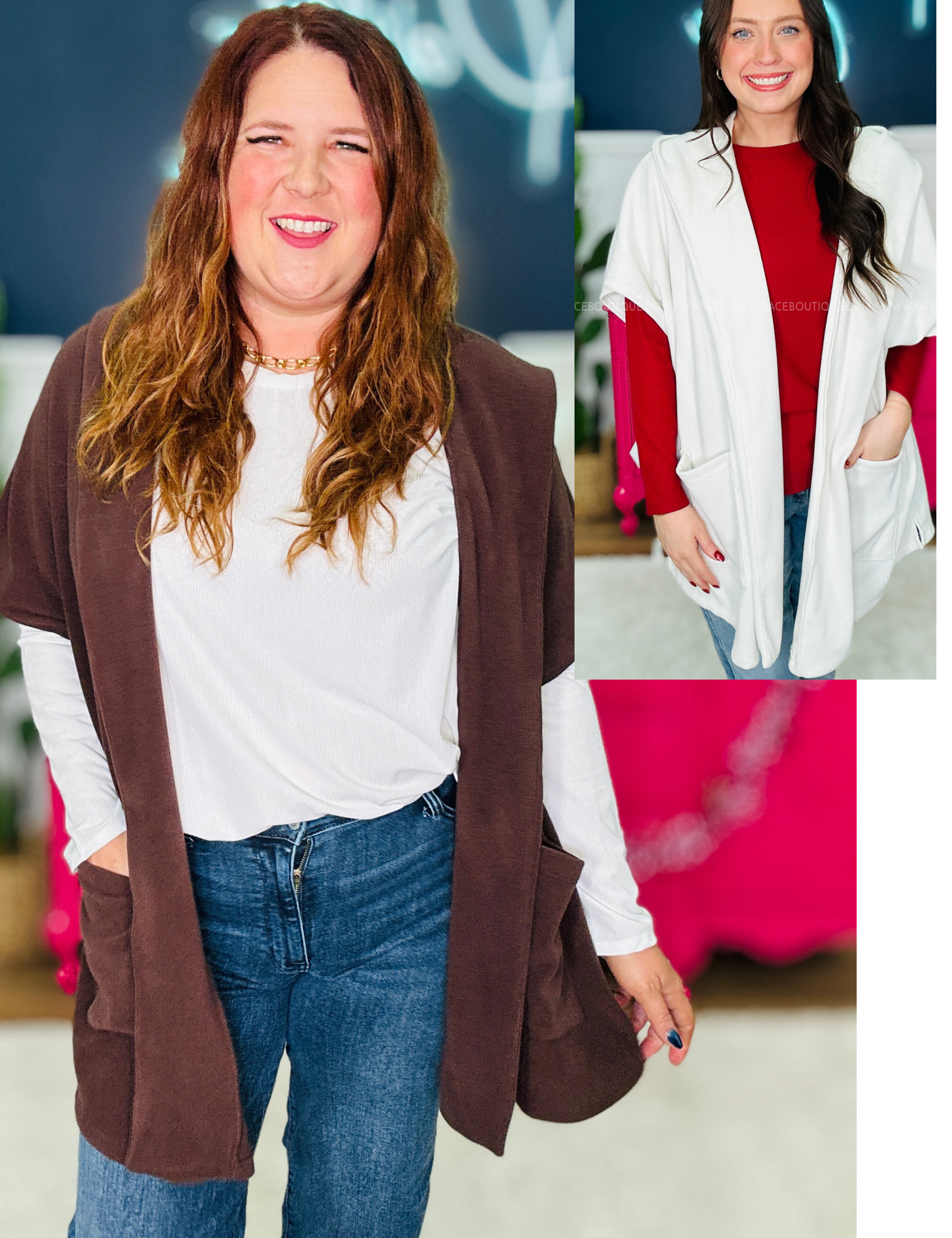 Classic Beauty Hooded Kimono - 2 Colors - LAST ONES FINAL SALE
