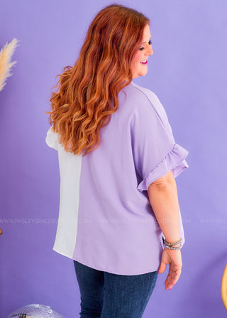 Time Goes By Top - Lavender/White - FINAL SALE